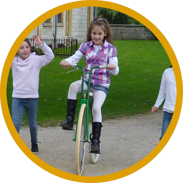Fahrrad Hochrad Kinder rund